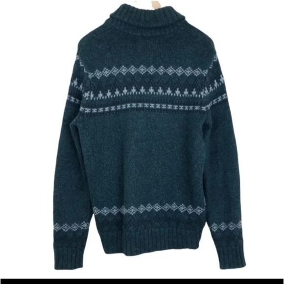 American Eagle Mens Fair Isle Green Knit Sweater - Picture 2 of 8